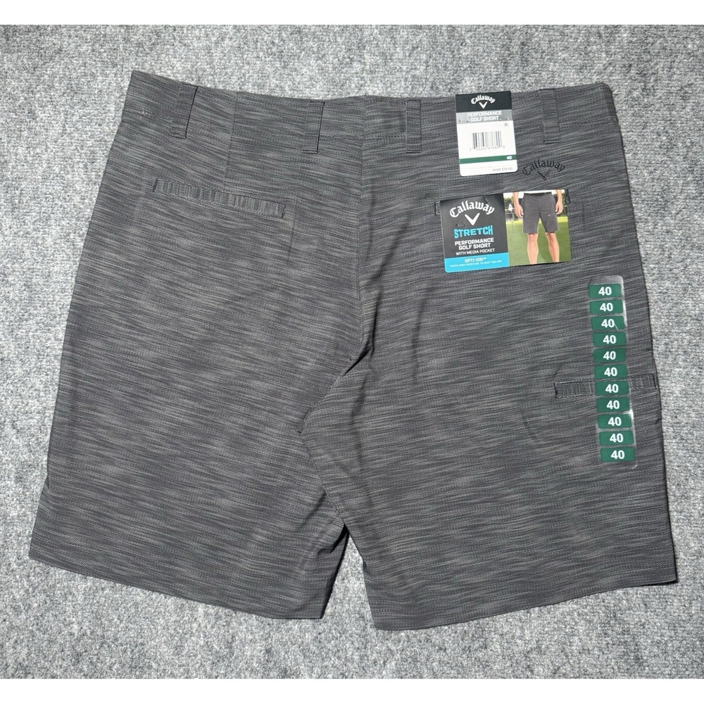 Callaway Performance Golf Shorts Caviar Gray Men 40 Opti-Dri Media Pocket NWT